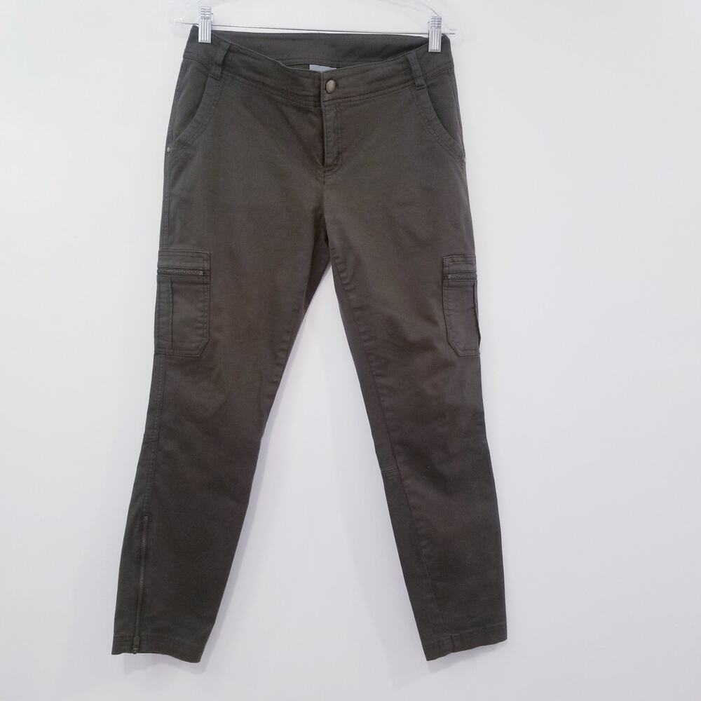 Athleta Army Green Cargo Ankle Zip Skinny Pants
